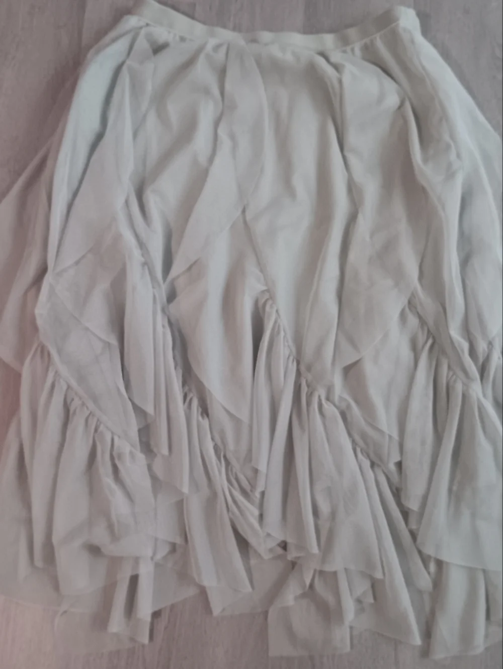 Tiered Ruffle Maxi Skirt in Light Cream